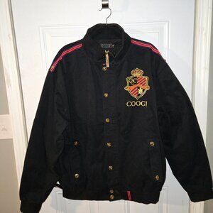 Vintage Y2K Coogi Varsity Jacket Black Embroidered 2XL Hip Hop Streetwear